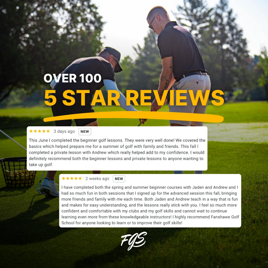 Beginner golfer learning how to golf in London, Ontario