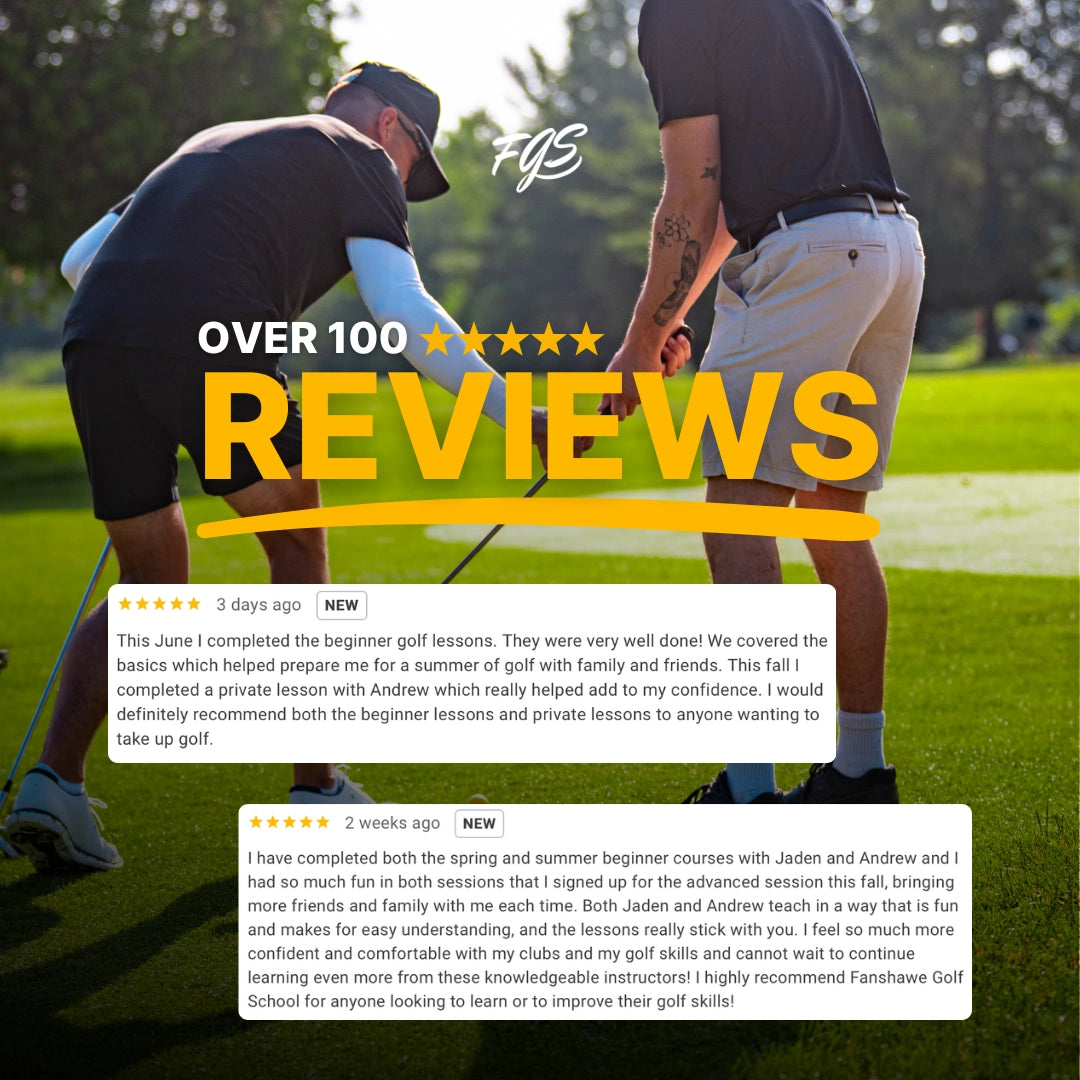 Beginner golfer learning how to golf in London, Ontario